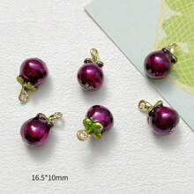 5/Pcs Random Mixed Color Alloy 3D Fruit Pendant DIY For Earrings, Bracelets, Keychains, Bag Charms, Pendant Accessories - Multicolor - View 28