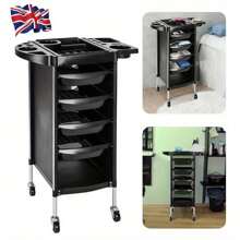 4 Drawer Salon Hairdresser Trolley Barber Storage Basket Rolling Cart Storage - Variant1 - View 2