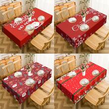 1 khăn trải bàn tiệc Giáng sinh, khăn trải bàn bằng polyester chống trượt bền, khăn trải bàn hình chữ nhật có thể giặt bằng máy, dùng để trang trí và ăn mừng ngày lễ, trang trí nhà cửa, quà tặng Giáng sinh - Nhiều màu - Xem 11