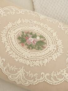 1 件沙色蕾丝荷叶边靠垫套或腰枕套（不含枕芯），法式复古蕾丝枕套，适用于沙发装饰 - 卡其色 - 查看 6