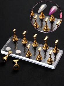5 Styles Of Magnetic Nail Holder False Nail Tip Practice Stand Holder Acrylic Showing Shelf Nail Art Display For Salon DIY Manicure - Multicolor - View 8