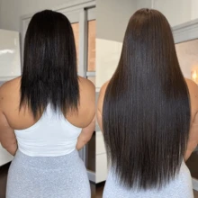 Straight Mini Tape In Human Hair Extensions 16-26inches 100% Natural Real Invisible Adhesive Tape Ins For Women - Natural Black - 查看 6