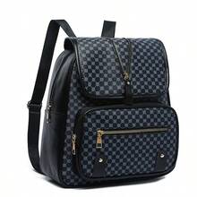 复古大容量三合一旅行背包，时尚英伦风格女士单肩包 - 彩色 - 查看 7