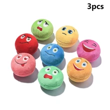 1/2/3pcs Squeaky Dog Toys, Soft Plush Balls With Sound Device, Interactive Food Retrieval Game Suitable For Puppies, Small & Medium Pets (Random Color)