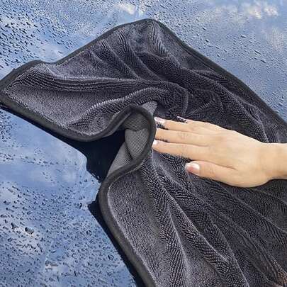 1pc Super Absorbent Microfiber Braided Towel, Car Washing Cloth, Auto Detailing Drying Rag, Water-Absorbing Stain-Free Cloth