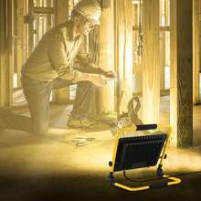 Froadp LED Construction Floodlight Work Light LED Floodlight Exhibition Lamp With IP66 Waterproof, 3M Cable And Foldable Stand For Workshop Construction Site - White Hot - View 5