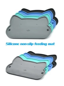 1 pièce, Placemat pour animal de compagnie, tapis pour chat et chien, anti-débordement, antidérapant, imperméable, placemat en silicone, facile à rincer, résistant à l'usure et durable, léger à plier, facile à stocker