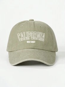 1 件装水洗加州印花棒球帽，可调节户外防晒帽，适合旅行海滩度假，Y2K 风格休闲帽，适合青少年万圣节