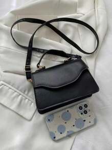 Túi vuông mini nắp gập nhẹ, tiện dụng cho nữ sinh trung học, sinh viên, người mới vào nghề và nhân viên văn phòng, hoàn hảo cho văn phòng, trường đại học, công việc, kinh doanh, đi làm, ngoài trời, T!Avel. - màu đen - Xem 4