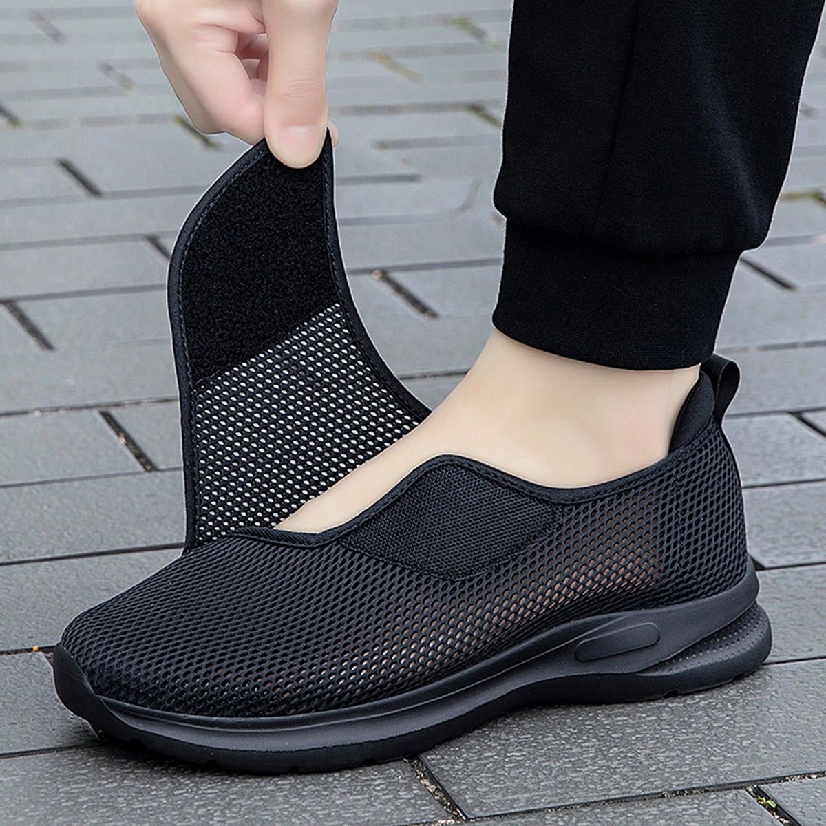 Zapatos casuales ortopédicos unisex para caminar con puntera ancha para pies hinchados, zapatos diabéticos ajustables suaves y cómodos, zapatillas