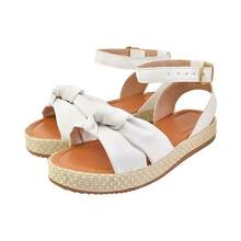 Women's Flatform Sandal Knot Rope Sole Casual Comfortable - 白色 - 查看 2