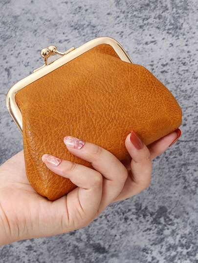 1个复古零钱包，女士短款钱包，糖果色搭扣零钱包，精致便携，旅行、居家收纳、旅行必备、宿舍用品、婚礼新娘礼物、母亲节礼物、闺蜜礼物、生日礼物、纪念品