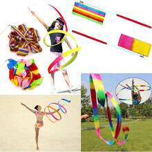 Dance Ribbon With Magic Wand, Rhythmic Gymnastics Ribbon, Rainbow Streamers, Dance Ribbons, Rhythm Sticks, Art Ribbon - Ideal For Talent Shows, Baton Twirling In Various Colors,Christmas - Multicolor - View 5