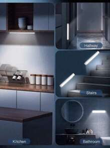 1 件智能运动传感器夜灯，便携式可充电磁棒灯，适用于走廊、楼梯、橱柜、客厅、万圣节和感恩节装饰万圣节圣诞节感恩节礼物