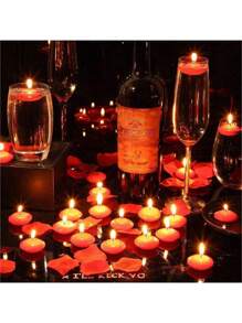 6 件/10 件/16 件小漂浮蜡烛，适合婚礼、节日和庆典的浪漫水蜡，闪光无烟石蜡，情人节漂浮蜡烛，婚礼装饰， - 多樣化香型 - 查看 10