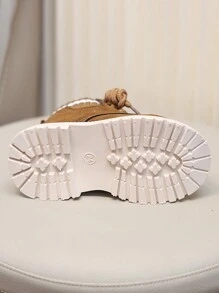 Botas Infantis Novas de Inverno, Modelo Retrô, Elegante e Simples, Botas Quentes com Cadarços e Design de Zíper Lateral, Botas de Neve à Prova de Vento e Resistentes ao Frio