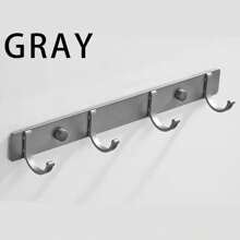 1pc No-Drill Space Aluminum Wall Hook, Kitchen Apron Hanger, Bathroom Robe & Towel Hook,Kitchen Storage,Kitchen Organizer,Kitchen Organiser,Storage Items,Kitchen,Storage,Organizer,Organiser,Organization,Organizers,Drawer Organizer,Travel,Kitchen Items,Kitchen Utensils,Kitchen Tools,Kitchen Things. - Multicolor - View 14