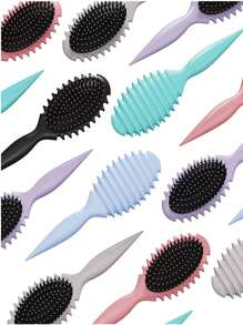 2025 新款卷发定型刷 - 卷发造型刷、卷发边缘提升和湿发梳理，用于塑造和定型卷发 - 男女皆宜的防毛躁发刷（由 Candybrush 设计） - 多色 - 查看 8