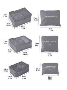 6 件装旅行收纳袋套装适用于衣服整理收纳袋衣柜手提箱袋旅行收纳袋