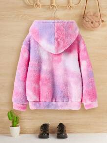 Tween Girl Casual Adorable Hooded Fluffy Ombre Loose Cardigan