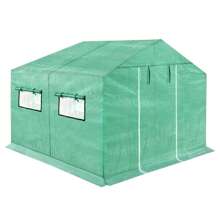 Froadp HDPE+LDPE Film Greenhouse+Galvanized Steel Tubes, With Window, For Tomatoes, Weatherproof, UV Protection (Green) - 3x2x2m - View 1