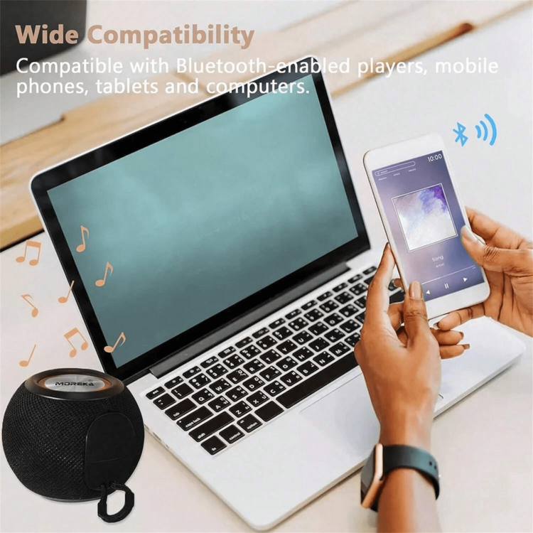 Portable, Exquisite And Compact Wireless Bluetooth Speaker - màu đen - Xem 5
