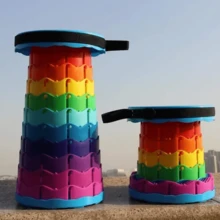 Portable Folding Stool Bench With Handle Fishing Compact - Màu xanh lam - Xem 4