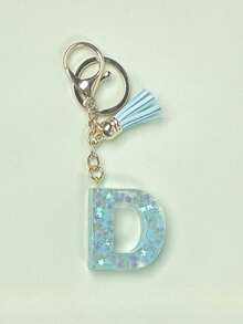 1 件树脂字母钥匙扣首饰，手工首饰，适用于女士包包、配饰、吊饰、手机配件外壳、汽车吊坠、亮片 - 多色 - 查看 2