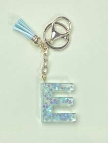 1 件树脂字母钥匙扣首饰，手工首饰，适用于女士包包、配饰、吊饰、手机配件外壳、汽车吊坠、亮片 - 多色 - 查看 4