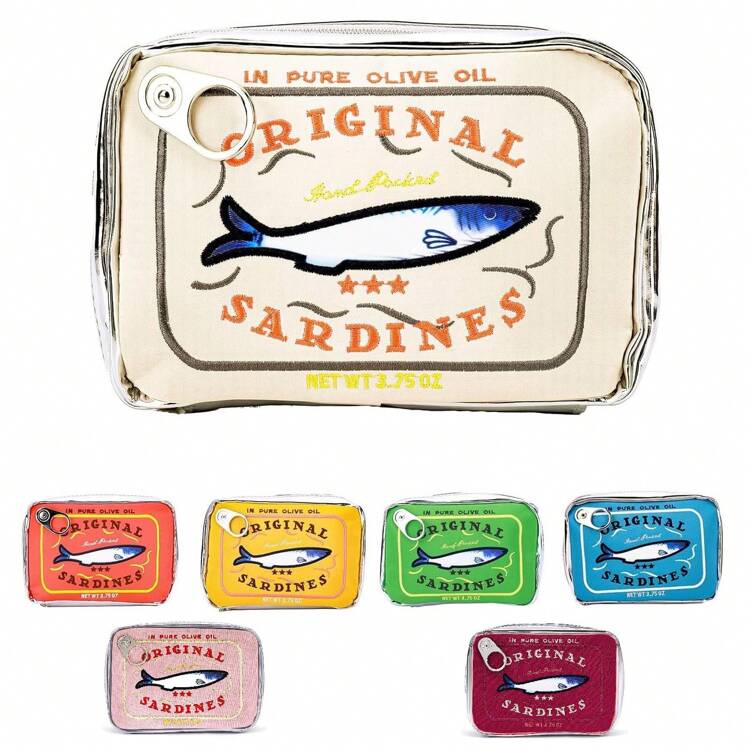 1 Count Canned Sardines Makeup Bag, Cute Canned Sardines Style Toiletry Bag, Creative Cosmetics Bag, Funny Travel Organizer Bag For Eye Shadow, Makeup Tools, Shampoo, Skincare, Aesthetic Mini Pouch For Women, Kawaii Pencil Case Pouch,Sanitary Napkin Storage Bag Makeup Bags Makeup Organizer Make Up Organizer Makeup Storage Make Up Bag - Multicolor - View 2