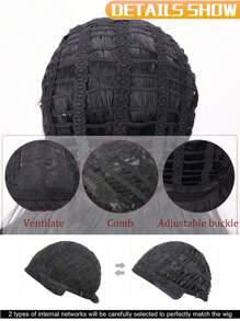 Curly Wigs For Women Synthetic Loose Wig Black 18 Inch Natural Cosplay Hair Wig With Bangs Heat Resistant Wig - màu đen - Xem 9