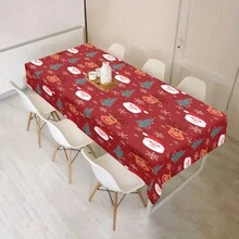 1 khăn trải bàn tiệc Giáng sinh, khăn trải bàn bằng polyester chống trượt bền, khăn trải bàn hình chữ nhật có thể giặt bằng máy, dùng để trang trí và ăn mừng ngày lễ, trang trí nhà cửa, quà tặng Giáng sinh - Nhiều màu - Xem 7