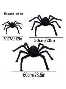 1 件万圣节蜘蛛装饰，Aitey 万圣节恐怖巨型蜘蛛套装，12 英寸/20 英寸/24 英寸/29.5 英寸/35.4 英寸/49.2 英寸蜘蛛，适用于窗户、墙壁和露台户外万圣节装饰万圣节窗户装饰最佳礼物 - 黑色 - 查看 8