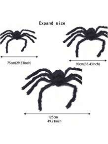 1 件万圣节蜘蛛装饰，Aitey 万圣节恐怖巨型蜘蛛套装，12 英寸/20 英寸/24 英寸/29.5 英寸/35.4 英寸/49.2 英寸蜘蛛，适用于窗户、墙壁和露台户外万圣节装饰万圣节窗户装饰最佳礼物 - 黑色 - 查看 7