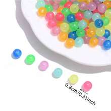 50~100 hạt tròn rời phát sáng pha trộn Acrylic phát sáng trong bóng tối hạt nhấp nháy để làm đồ trang sức vòng đeo tay - Nhiều màu - Xem 6