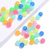 50~100 hạt tròn rời phát sáng pha trộn Acrylic phát sáng trong bóng tối hạt nhấp nháy để làm đồ trang sức vòng đeo tay - Nhiều màu - Xem 3