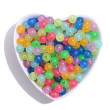 50~100 hạt tròn rời phát sáng pha trộn Acrylic phát sáng trong bóng tối hạt nhấp nháy để làm đồ trang sức vòng đeo tay - Nhiều màu - Xem 4