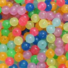 50~100 hạt tròn rời phát sáng pha trộn Acrylic phát sáng trong bóng tối hạt nhấp nháy để làm đồ trang sức vòng đeo tay - Nhiều màu - Xem 2