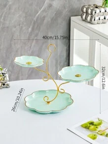 1pc Elegant Flower Shaped 3-Tier Dessert Stand, Suitable For Fruit Display, Family Parties & Candy Bar Christmas Gift - Multicolor - View 5