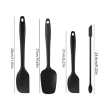 3/5/6/7 件耐热硅胶刮刀套装，厨具烘焙烹饪烧烤刮刀套装带刷子，优质橡胶刮刀烘焙烹饪用具适用于家庭厨房烧烤 - 黑色 - 查看 25