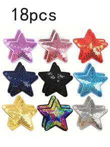 5/7/9/10/14/18/20PCS Miếng vá thêu hình ngôi sao lấp lánh, Miếng vá đính hình ngôi sao lấp lánh, Miếng vá may áo khoác Jeans Áo sơ mi Áo khoác Applique cho bé gái Miếng vá đính hình dễ thương Miếng vá đính hình cho áo khoác Băng dính Washi trang trí quần áo cưới - Nhiều màu - Xem 11