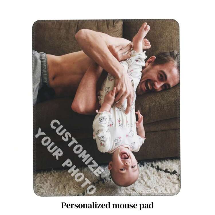 1/3 件定制照片鼠标垫，带有文字/照片/徽标设计，个性化鼠标垫，桌面装饰和必备鼠标设施，防滑橡胶底座，多种尺寸可供选择，易于清洁，万圣节、感恩节、圣诞节、生日和节日礼物 - 多色 - 查看 5
