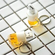 Biyetimi Beer Cup Model USB Flash Drive 128GB 64GB Creative Gifts Memory Stick Free Key Chain Pen Drive 32GB High Speed Pendrive 16GB