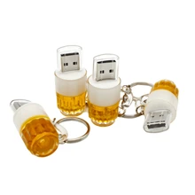Biyetimi Beer Cup Model USB Flash Drive 128GB 64GB Creative Gifts Memory Stick Free Key Chain Pen Drive 32GB High Speed Pendrive 16GB