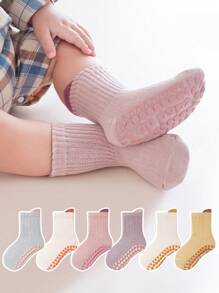 6 双卡通婴儿地板袜幼儿防滑室内袜子适合男孩和女孩，适合日常生活 - 彩色 - 查看 2