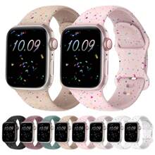 Correa deportiva compatible con Apple Watch de 38mm, 40mm, 41mm, 42mm, 44mm, 45mm, 46mm, 49mm para mujeres y hombres, correa de silicona suave de plástico compatible con iWatch Series Ultra SE 11 10 9 8 7 6 5 4 3 2 1 - 38/40/41 mm - Ver 8