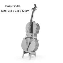 3D金属拼图DIY金属拼装模型乐器吉他、贝斯、鼓、钢琴、小提琴、大提琴、圣诞礼物 - 銀色樂器 - 查看 14