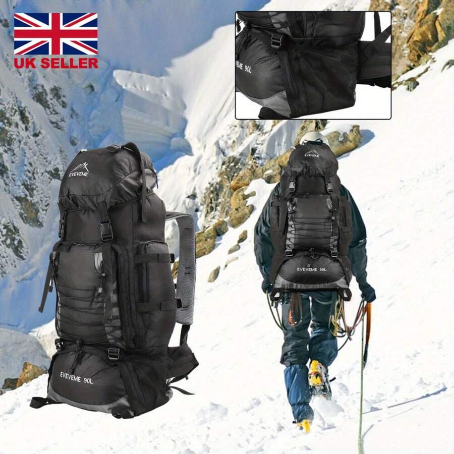 90L Large Backpack Hiking Rucksack Waterproof Outdoor Camping Travel Luggage - Variant1 - View 1