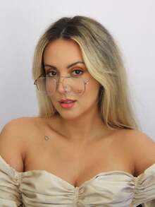 AMIA Women's Metal Eyeglass Frame MOD 72805 - 銀色 - 查看 2