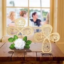 16pcs Wooden Baptism Centerpieces For Table Catholic Table Decor Christening Shower Wedding Party Favors,Christmas - Beige - View 3